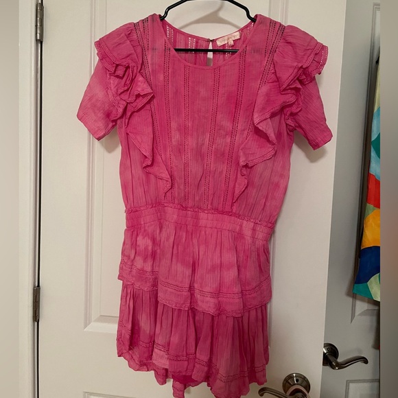 LoveShackFancy Natasha Heritage Mini Dress in Watermelon Ice Sz. M - Picture 5 of 9